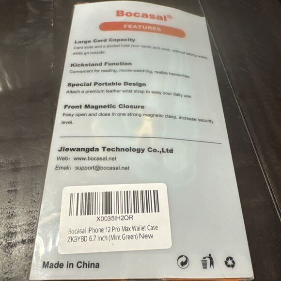 For iPhone 12 Pro Max Zipper Wallet Case with Crossbody - Picture 3 of 7